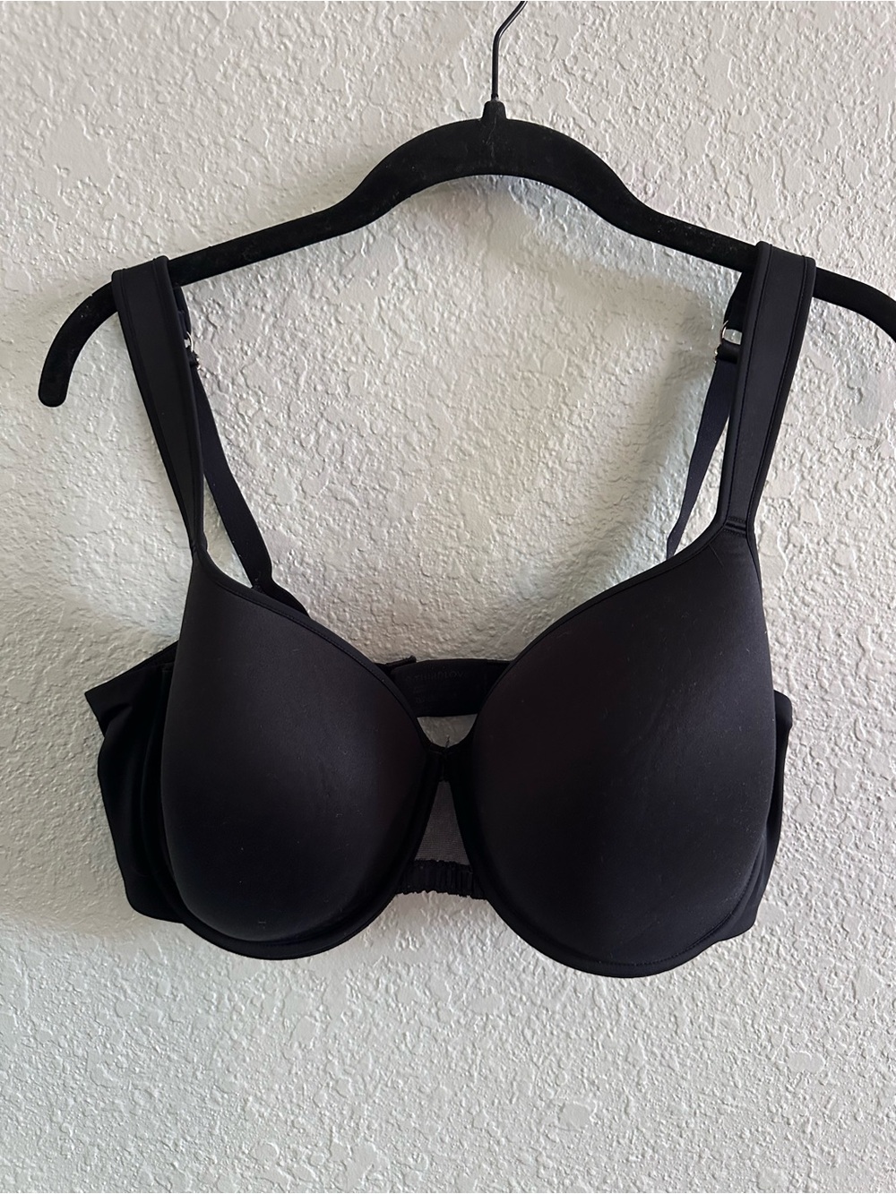 ThirdLove 38E Black Classic T-Shirt Bra Lightly Lined Underwire Full Coverage